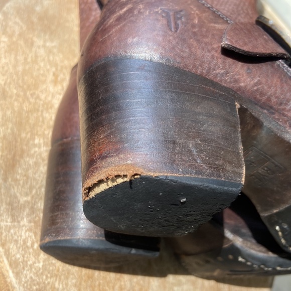 Frye Vera Short Brown Leather Heeled Boot Women’s Size 5.5 - Picture 11 of 14